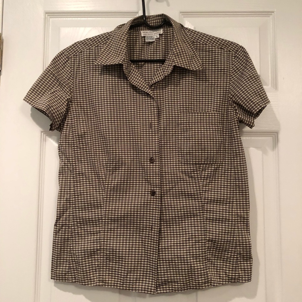 Saks Fifth Avenue Plaid Top